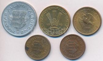 1946. 2f Tombak (2x) + 10f Tombak + 20f Cu-Al + 1Ft Al T:1,1-,2,2-