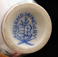 Kis Herendi porcelán tétel: virágmintás tálka, kézzel festett, jelzett, hibátlan, d: 8 cm + virágmin...