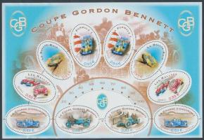 Centenary of the Gordon Bennett Cup; Car Racing mini sheet, 100 éves a Gordon-Bennett kupa; Autóverseny kisív