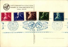 1947 'Szabadságért, Demokráciáért tarts velünk!' Partizánbarátok szövetsége, Budapest / Hu...
