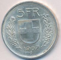 Svájc 1967B 5Fr Ag &quot;Helvetia&quot; T:2 Switzerland 1967B 5 Francs Ag &quot;Helvetia&quot; C:XF