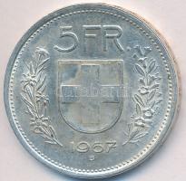 Svájc 1967B 5Fr Ag &quot;Helvetia&quot; T:2 Switzerland 1967B 5 Francs Ag &quot;Helvetia&quot; C:XF