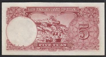 Kína/Central Bank 1941. 5Y bordó T:I