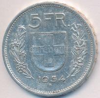 Svájc 1954B 5Fr Ag &quot;Helvetia&quot; T:2 Switzerland 1954B 5 Francs Ag &quot;Helvetia&quot; C:XF