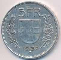 Svájc 1932B 5Fr Ag &quot;Helvetia&quot; T:2 Switzerland 1932B 5 Francs Ag &quot;Helvetia&quot; C:XF