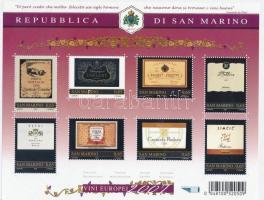 European wines mini sheet, Európai borok kisív