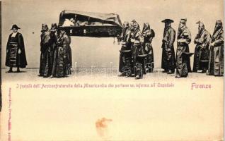 Firenze, Florence; The brother of Archconfraternity of the Misericordia, group of auxilaries, zane transport of the sick