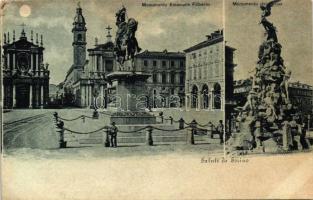 Torino, Monumento Emanuele Filiberto e del Frejus / statues (EK)