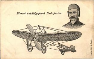 Bleriot repülőgépével Budapesten; kiadja Bíró A. / aviator Bleriot