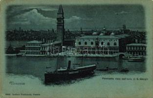 Venice, Venezia; Isola di S. Giorgio / island, steamship, night (EK)