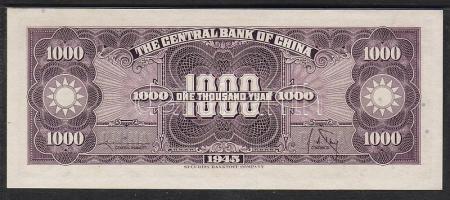 Kína/Central Bank 1945. 1000Y T:I