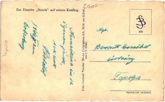 Ein Fieseler 'Storch' auf seinem Erstflug / German air force plane, first flight