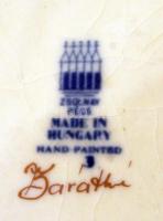 Zsolnay virág mintás bonbonier, kézzel festett, jelzett, hibátlan, 11×11 cm / Handpainted numbered Z...