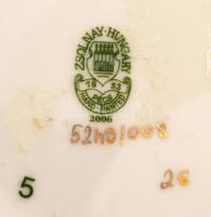 Zsolnay virág mintás mini kaspó, jelzett, kézzel festett,  hibátlan, d:13 cm, m:7 cm / Hand painted ...