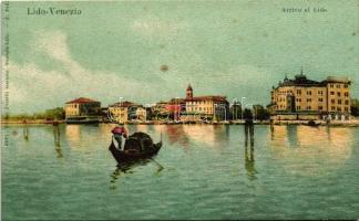 Venice, Venezia; Lido, arrival, litho