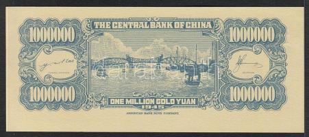 Kína/Central Bank 1945. 1000.000Y piros T:I