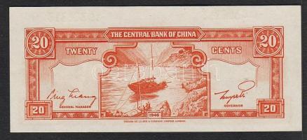 Kína/Central Bank 1946. 20cent T:I