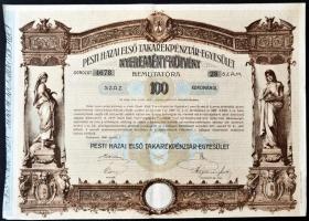 Budapest 1906. "Pesti Hazai Első Takarékpénztár-Egyesület" nyeremény-kötvénye 100K-ról, sz...