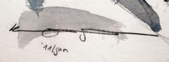 Ercsey-Orbán Melánia (1987- ): Férfi portré, vegyes technika, papír, jelzett, 35×24,5 cm