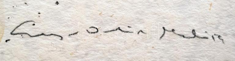 Ercsey-Orbán Melánia (1987- ): Látkép a budai Várból, vegyes technika, papír, jelzett, 30,5×45 cm