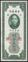 Kína/Central Bank 1930. 20CGU kék T:I