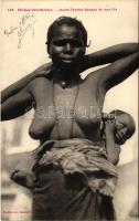 Afrique Occidentale - Jeune Femme Sousou et son fils / ethnic nude, West Africa