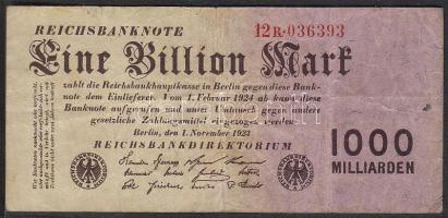 Német Birodalom 1923. 1000.000.000.000 (1 billió!) T:II/III+ RR!!