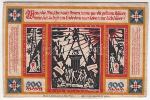Németország / Weimari Köztársaság / Bielefeld 1922. 500M selyem városi szükségpénz T:I-
Germany / We...