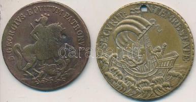 DN 2db klf Br Szent György emlékérem (36mm,40mm) T:2-,3 egyiken ly