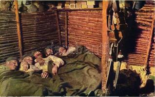 Wirklichkeitsbilder vom Kriegsschaupplatz Nr. 159: Nachtruhe in bombensicherem Unterstand / K.u.K. soldiers in bed