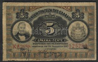 Görögország 1917. 5Dr T:III/IV