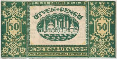 Mohács 1945. 50P pénztári utalvány T:III,III-