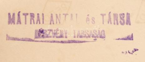 cca 1939 Mátrai Antal és Társa által gyártott benzinmotoros fecskendőjének fényképe pecséttel, 16x12...