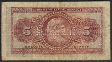 Görögország 1923. 5Dr, kézi aláírás T:II/III RR!!