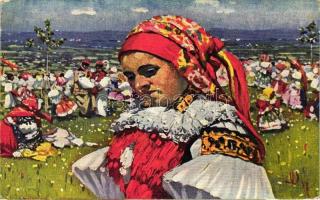 The Pilgrimage to St. Antony&#039;s south Moravia, Peasant girl from Vlcnov s: Joza Uprka (EK)