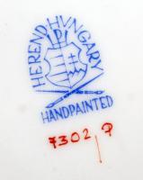 Indiai kosár mintás Herendi porcelán kaspó, kézzel festett, jelzett, hibátlan, d: 19 cm, m: 13,5 cm