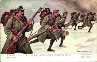 K.u.K. Infanterie-Regiment Kaiser Wilhelm Nr. 34 / K.u.K. soldiers, battle scene s: Hans Larwin