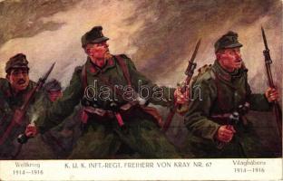 K.u.K. Infanterie-Regiment Freiherr von Kray Nr. 67 / K.u.K. soldiers, battle scene s: Hans Larwin