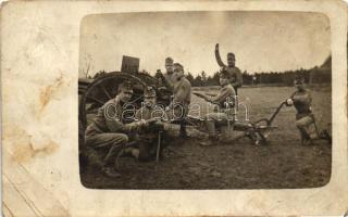 WWI Military, Hungarian soldiers, cannon, photo (pinhole)