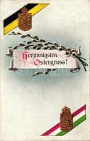 Herzlichen Ostergruss/ Austrian, Hungarian flag, military propaganda