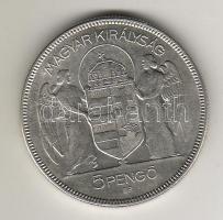 1930. 5P Ag "Horthy jobbra" T:2