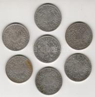 Ausztria 1Fl Ag 1861A,1876,1878,1882,1886,1888,1891 összesen 7klf db T:2/3