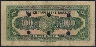 Görögország 1927. 100Dr lyukasztással érvénytelenítve T:II/III