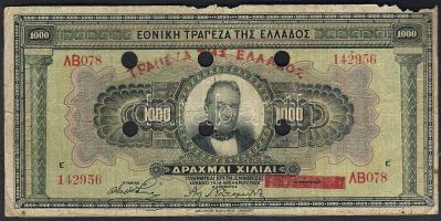 Görögország 1926. 1000Dr lyukasztással érvénytelenítve T:IV