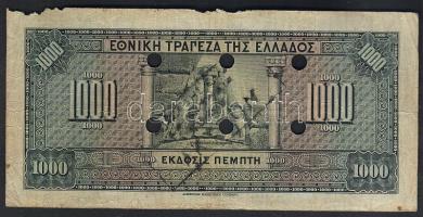 Görögország 1926. 1000Dr lyukasztással érvénytelenítve T:IV