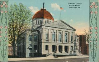 Towanda, Bradford County court house, floral (EK)