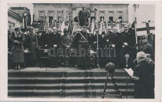 Komárom, bevonulás, Horthy Miklós, Imrédy Béla, Teleki Pál / entry of the Hungarian troops 'vissza' So. Stpl (fl)