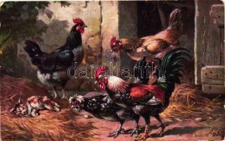 7 db RÉGI motívumlap 2 lithoval; állat / 7 old motive cards with 2 lithos; animal