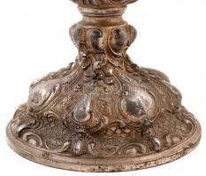 Lápagyár Budapest, dekoratív fém test, pótolt sérült üvegbúra, jelzett, m:34 cm (búra nélkül)