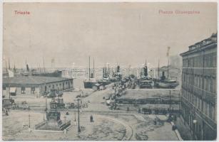 Trieste, Piazza Giuseppina / square, port, steamships